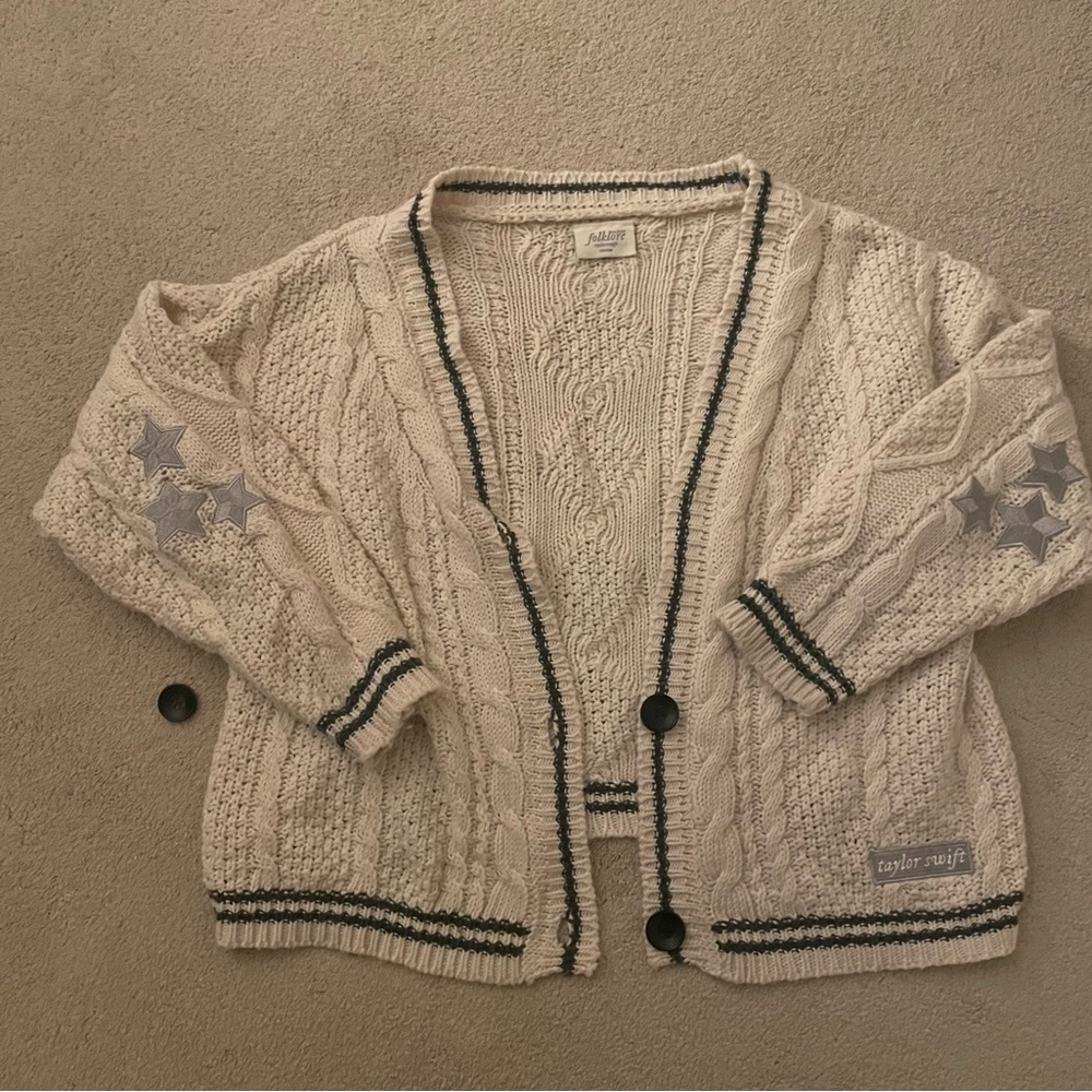 OFFICIAL Taylor Swift Cream Cable Knit Cardigan